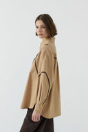 CAMEL BİYE DETAYLI GÖMLEK - Clande