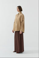 CAMEL BİYE DETAYLI GÖMLEK - Clande