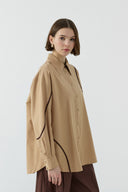 CAMEL BİYE DETAYLI GÖMLEK - Clande