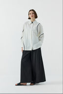 EKRU BİYE DETAYLI GÖMLEK - Clande