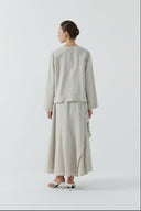 BEJ METAL AKSESUARLI KETEN BLUZ - Clande