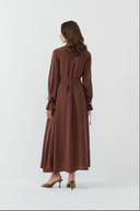 SOĞAN BİYELİ İPEK CUPRO ELBİSE - Clande