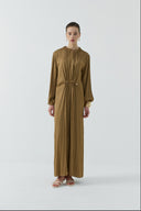 VİZON BÜZGÜLÜ PARLAK ELBİSE - Clande