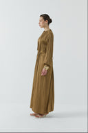 VİZON BÜZGÜLÜ PARLAK ELBİSE - Clande