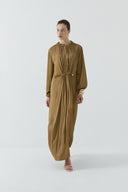 VİZON BÜZGÜLÜ PARLAK ELBİSE - Clande