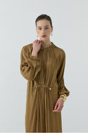 VİZON BÜZGÜLÜ PARLAK ELBİSE - Clande