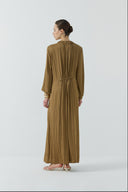 VİZON BÜZGÜLÜ PARLAK ELBİSE - Clande