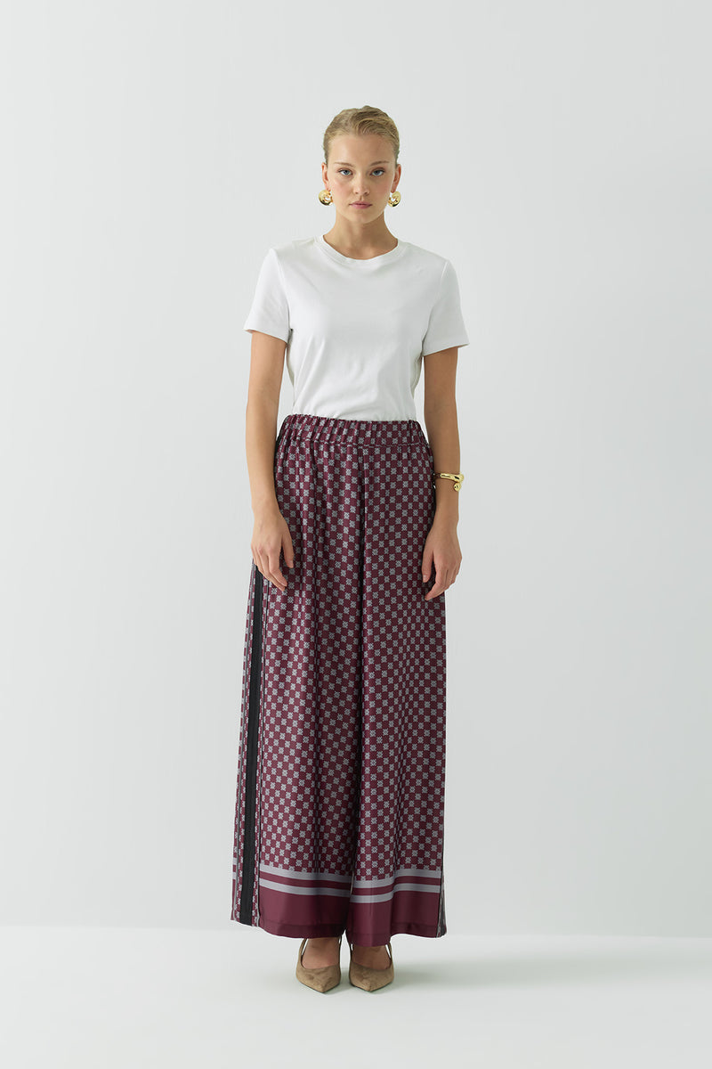 DESENLİ SATEN PANTOLON MÜRDÜM