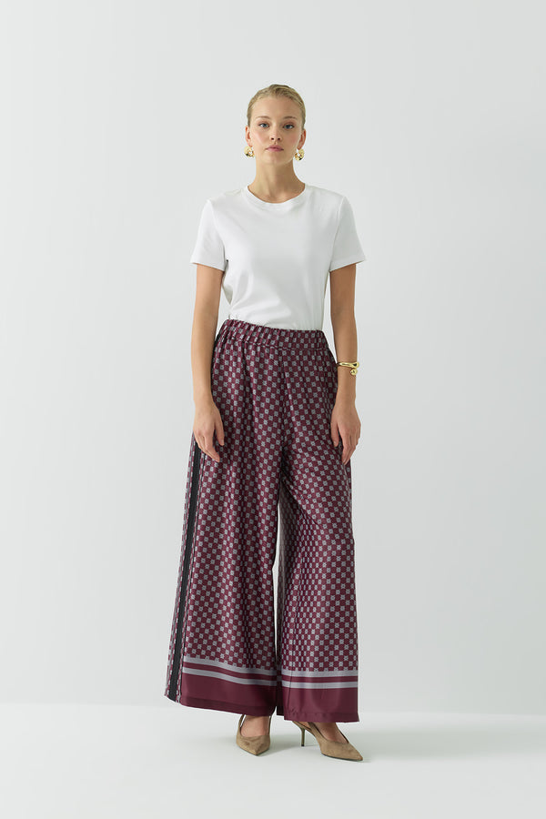 DESENLİ SATEN PANTOLON MÜRDÜM