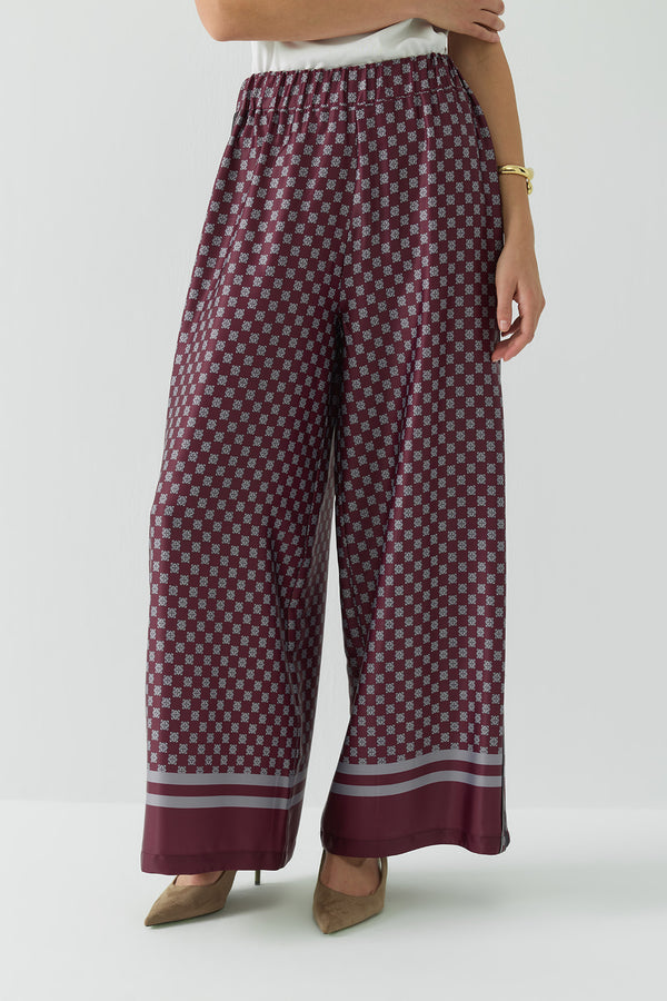 DESENLİ SATEN PANTOLON MÜRDÜM