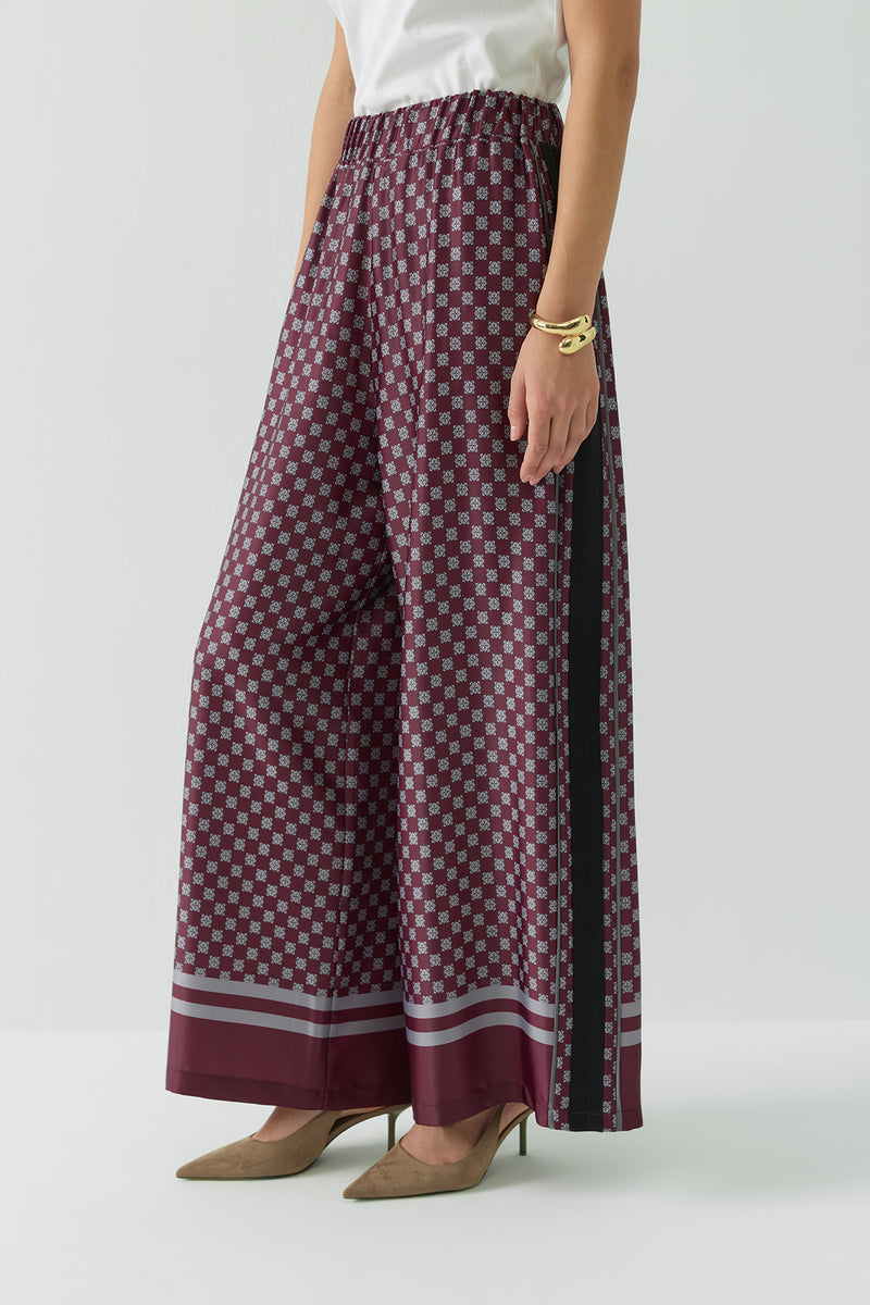 DESENLİ SATEN PANTOLON MÜRDÜM