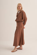 TABA LANVEN YAKA CEKETLİ ETEKLİ TENCEL TAKIM