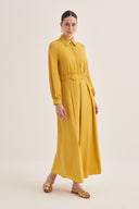 MANGO ZİNCİR APOLET DETAYLI TENCEL ELBİSE